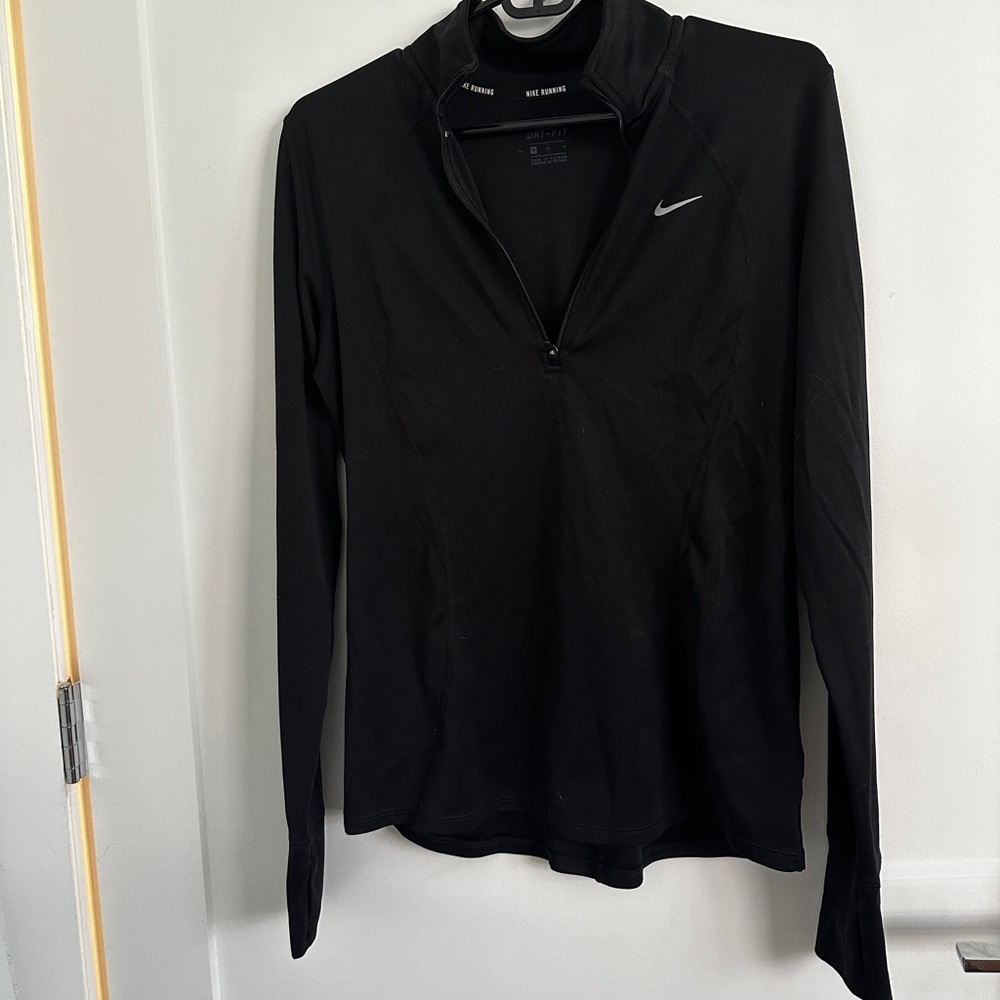 Black Nike DriFit Running Half Zip Sport Top LS